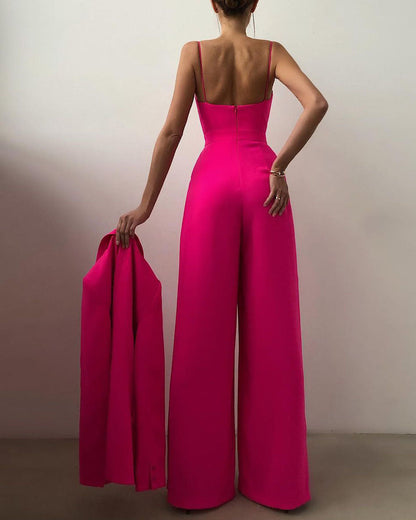 Women's Elegant Spaghetti Strap Wide Leg Jumpsuit | Ideal for Summer