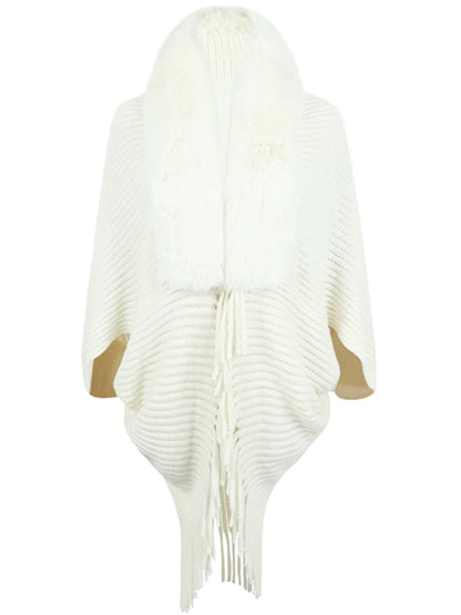 Women's Warm Winter Shawl Collar Thick Cashmere Cardigan with Tassels | Ideal for Winter