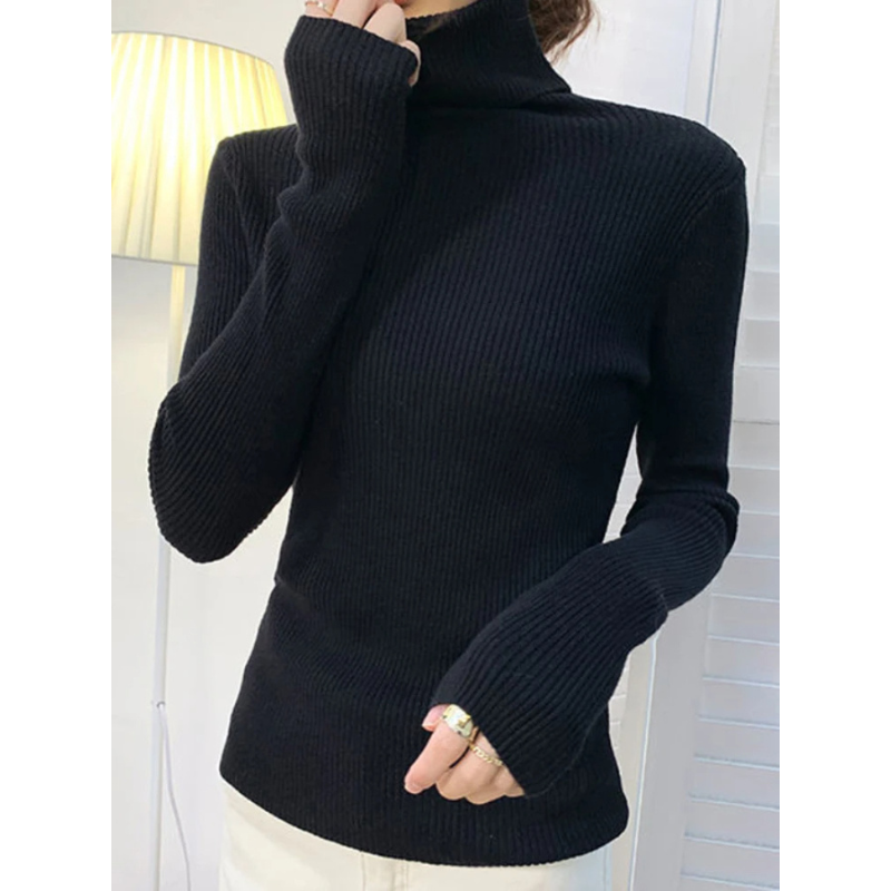 Women's Slim Fit Turtleneck Knitted Jumper | Ideal for Winter