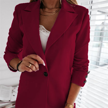 Women's Elegant Smart Casual Blazer with Single Button Lapel | Ideal for Autumn/Winter