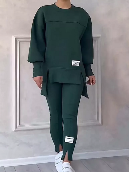 Women's Elegant Jumper with Patcwork and Legging Set | Ideal for Winter