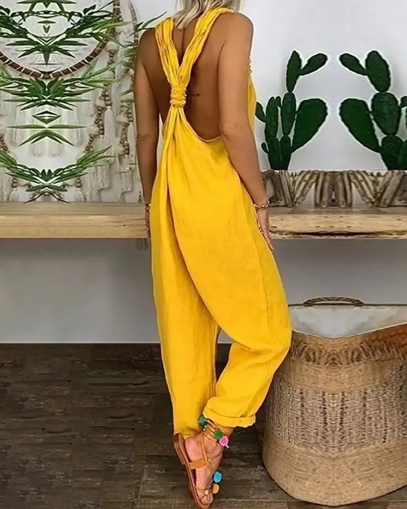 Women's Backless Summer Jumpsuit | Ideal for Summer