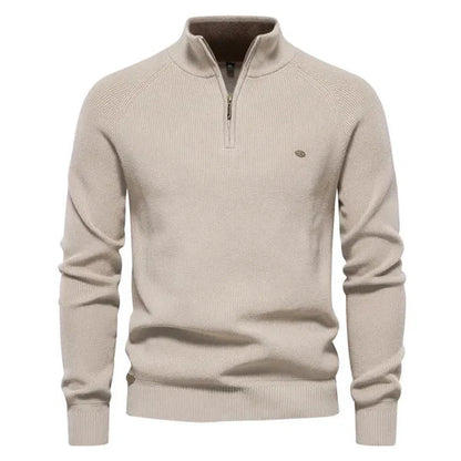 Men's Stylish Knitted Cashmere Quarter Zip Jumper | Ideal for Winter