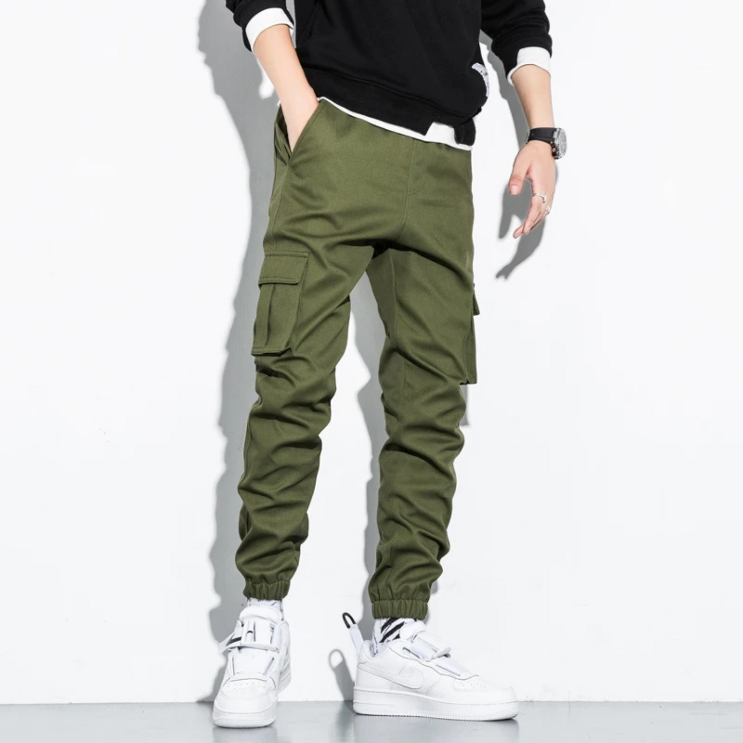 Men's Oversized Cargo Pants with Drawstring and Multiple Pockets | Perfect for Casual Days