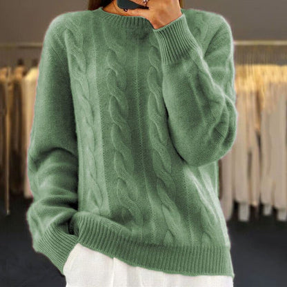 Women's Comfortable Solid Color Knitted Cashmere Jumper | Ideal for Winter