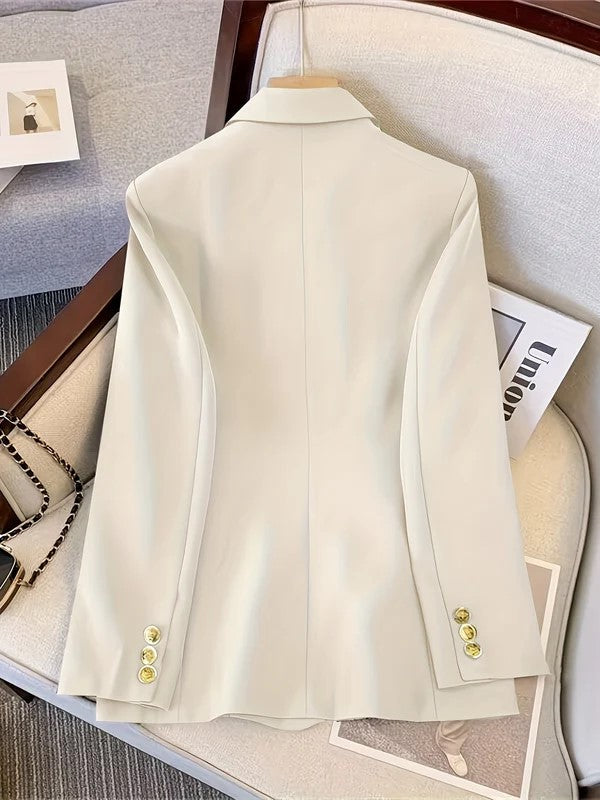 Women's Elegant Business Slim Blazer with Golden Buttons | Ideal for All Seasons