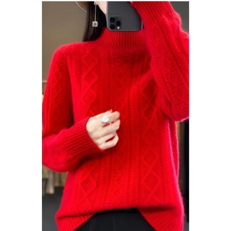 Stylish Cable Knit Turtleneck Jumper for Women | Ideal for winter