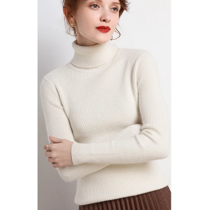 Women's Slim Fit Turtleneck Knitted Jumper | Ideal for Winter