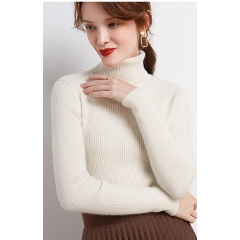 Women's Slim Fit Turtleneck Knitted Jumper | Ideal for Winter