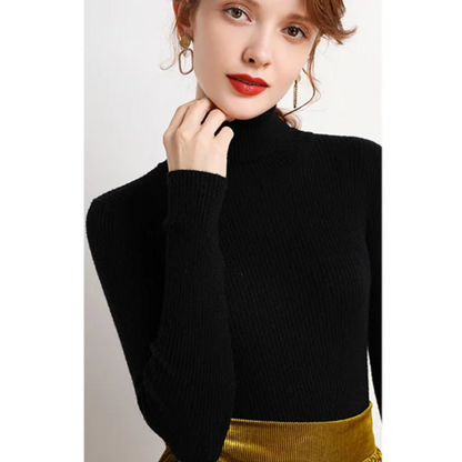 Women's Slim Fit Turtleneck Knitted Jumper | Ideal for Winter