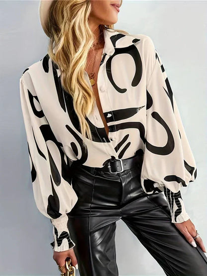Women's Elegant High-Quality Blouse with Pleated Sleeves