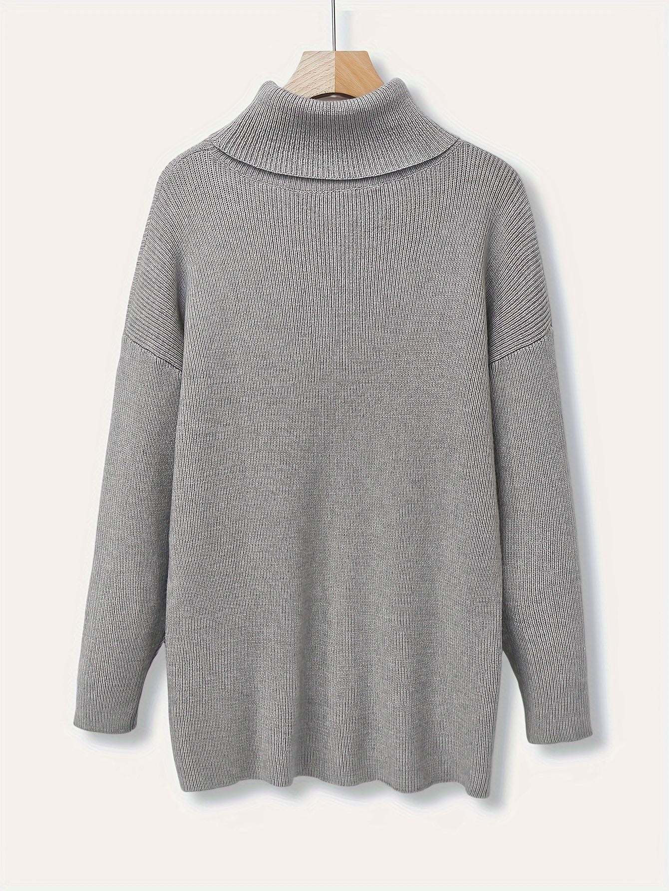 Women's Luxurious Oversized Solid Colour Turtleneck Jumper | Ideal for Winter