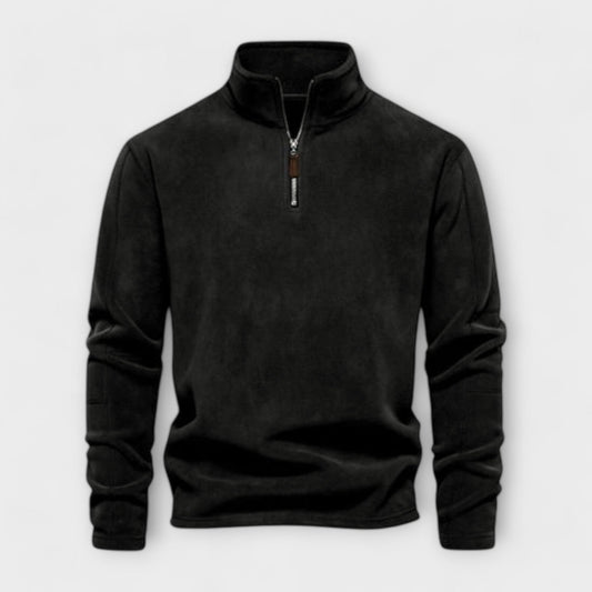 Men's Comfortable Cashmere Quarter Zip Jumper in Solid Colour | Ideal for Winter