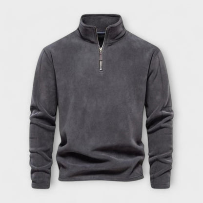 Men's Comfortable Cashmere Quarter Zip Jumper in Solid Colour | Ideal for Winter