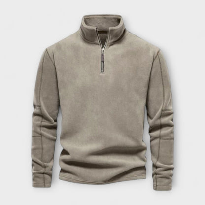 Men's Comfortable Cashmere Quarter Zip Jumper in Solid Colour | Ideal for Winter