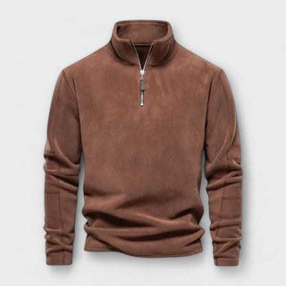 Men's Comfortable Cashmere Quarter Zip Jumper in Solid Colour | Ideal for Winter