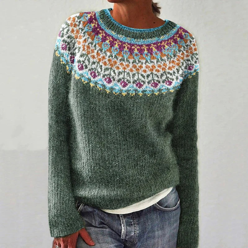 Brooke - Green Vintage Sweater - For Women | Classic Style