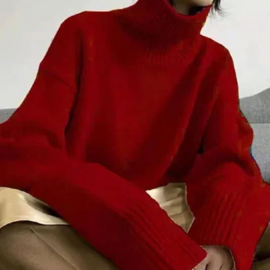 Women's Chunky Knitted Turtleneck Sweater | Ideal for Autumn/Winter