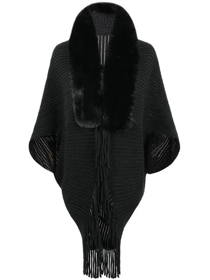 Women's Warm Winter Shawl Collar Thick Cashmere Cardigan with Tassels | Ideal for Winter