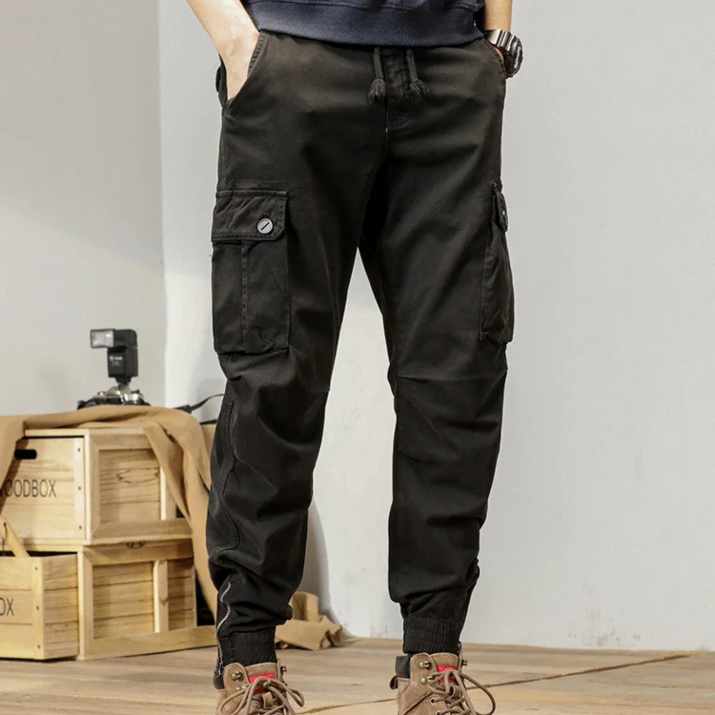 Men's Lightweight Cotton Cargo Pants with Relaxed Fit | Perfect for Outdoor Activities