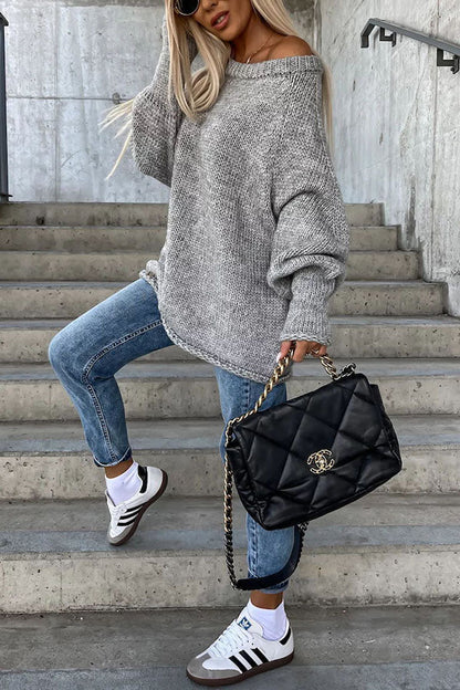 Women's Loose Wide Neck Cashmere Jumper | Ideal for Winter