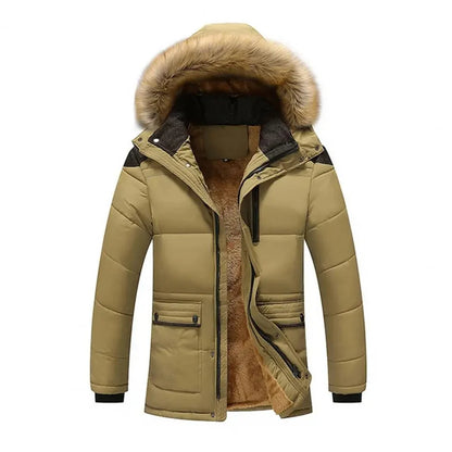 Men's Vintage Fur-Lined Puffer Jacket with Hood | Ideal for Autumn/Winter