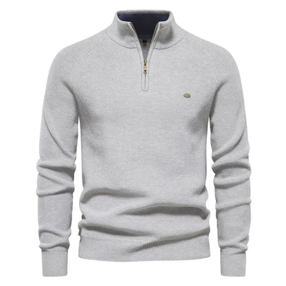 Men's Stylish Knitted Cashmere Quarter Zip Jumper | Ideal for Winter