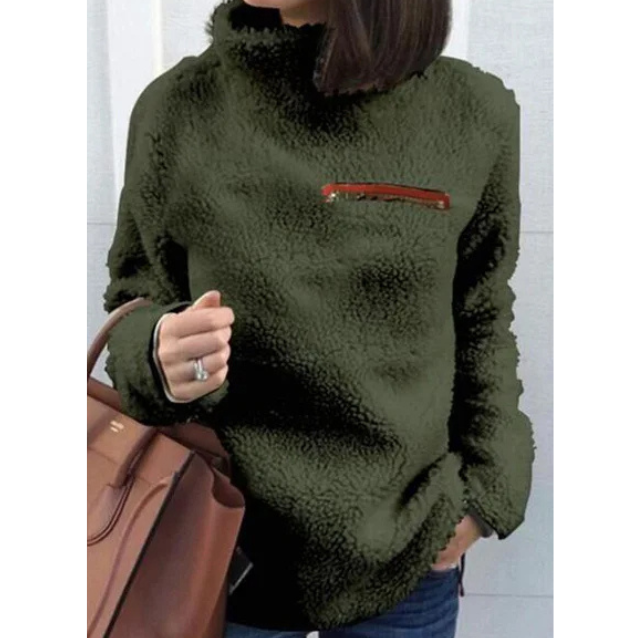 Women's Casual Turtleneck Jumper with Zipper | Ideal for Winter