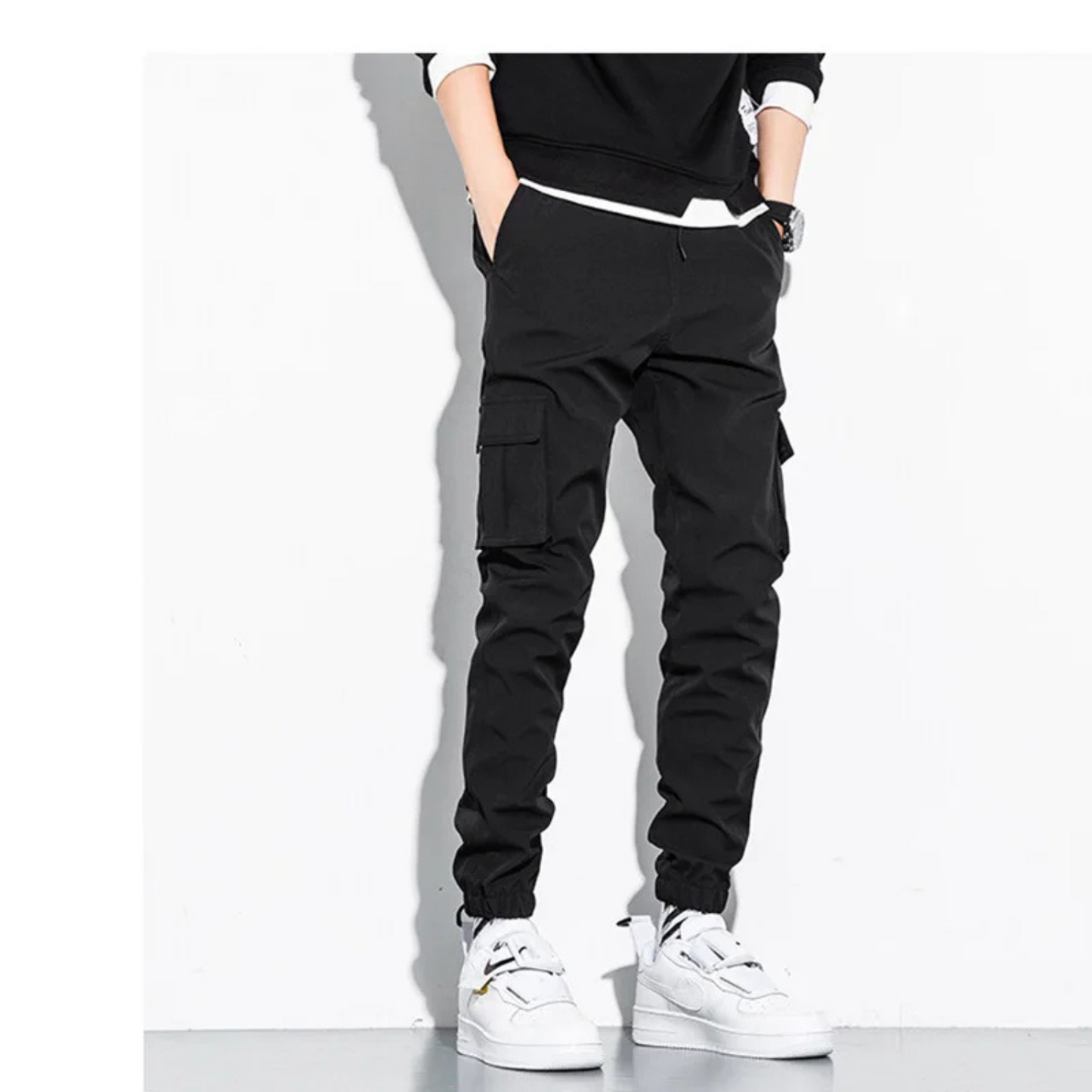 Men's Oversized Cargo Pants with Drawstring and Multiple Pockets | Perfect for Casual Days