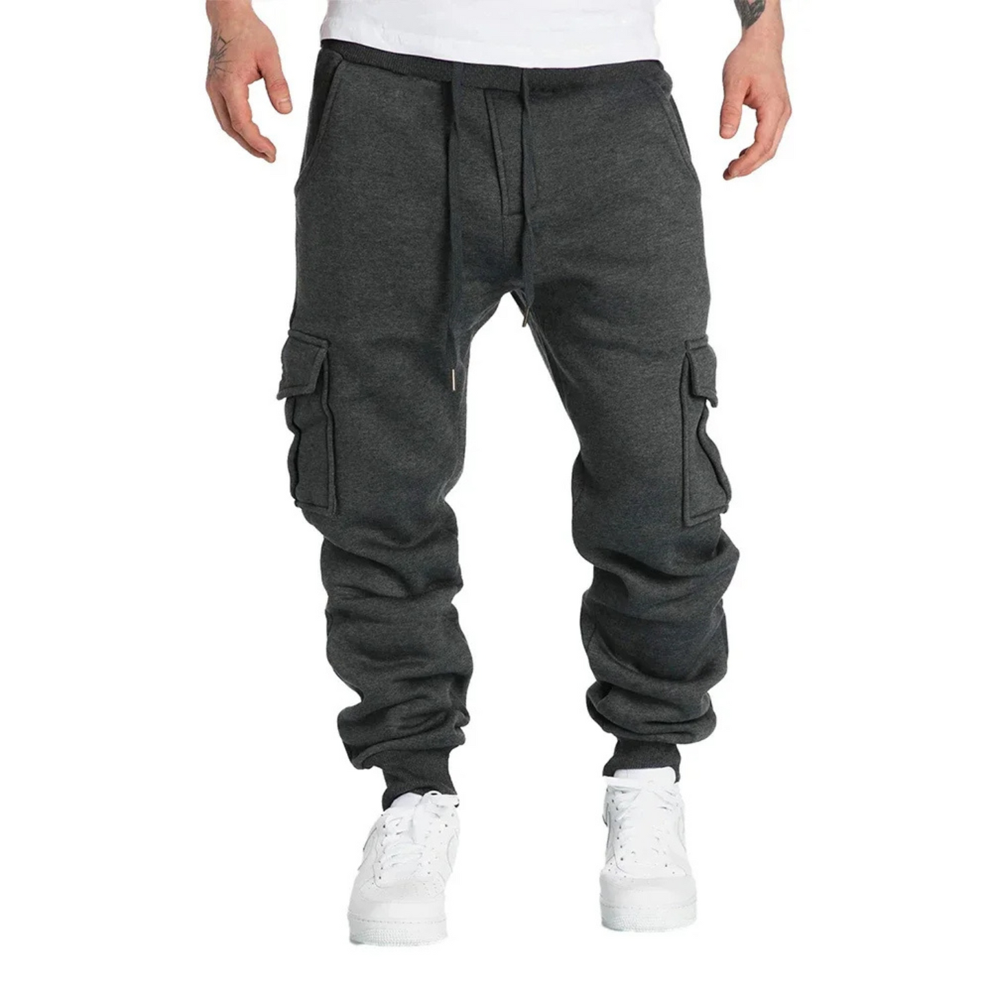 Men's Loose Cotton Cargo Pants with Drawstring Waist | Perfect for Casual Days