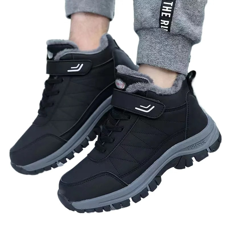 Men's Casual Double Closure Fur Line Winter Boots | Ideal for Winter