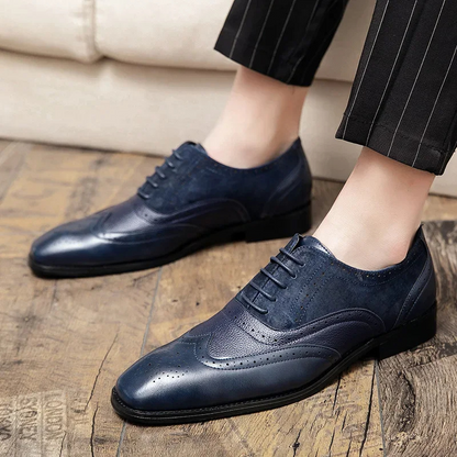 Men's Stylish Vegan Leather Formal Dress Shoes with Wingtip and Brogue Details | Eco-Friendly Materials Ideal for All Seasons