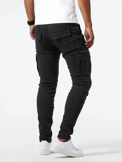 Men's Trendy Slim-Fit Cargo Jeans with Pockets | Perfect for Casual Days