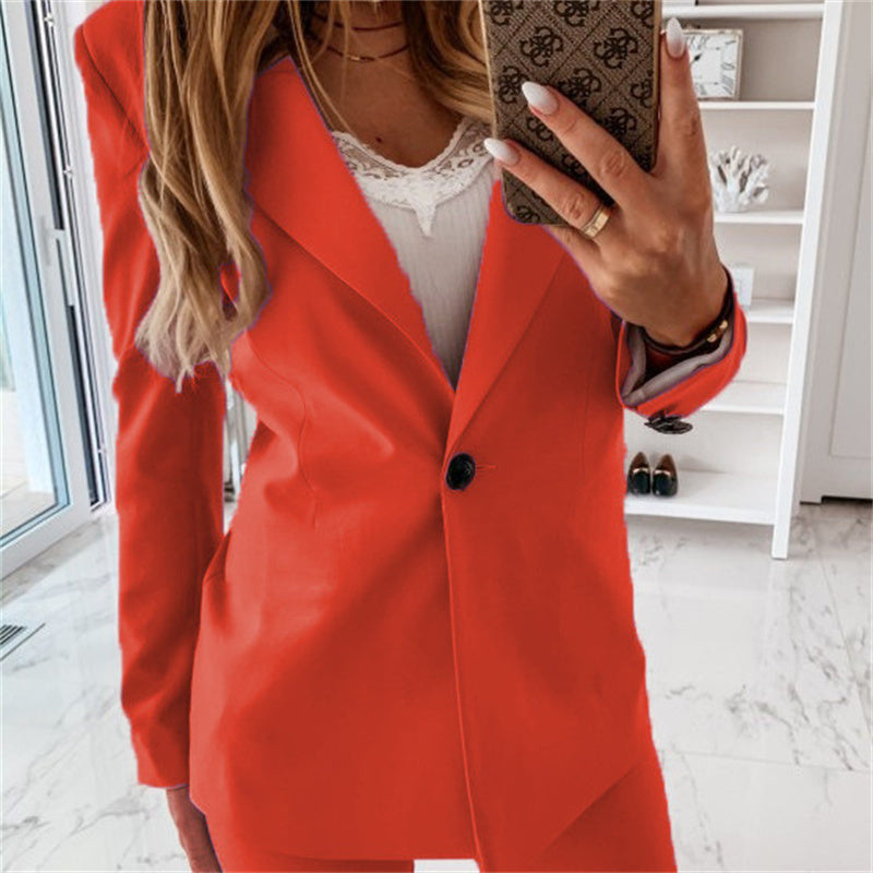 Women's Elegant Smart Casual Blazer with Single Button Lapel | Ideal for Autumn/Winter