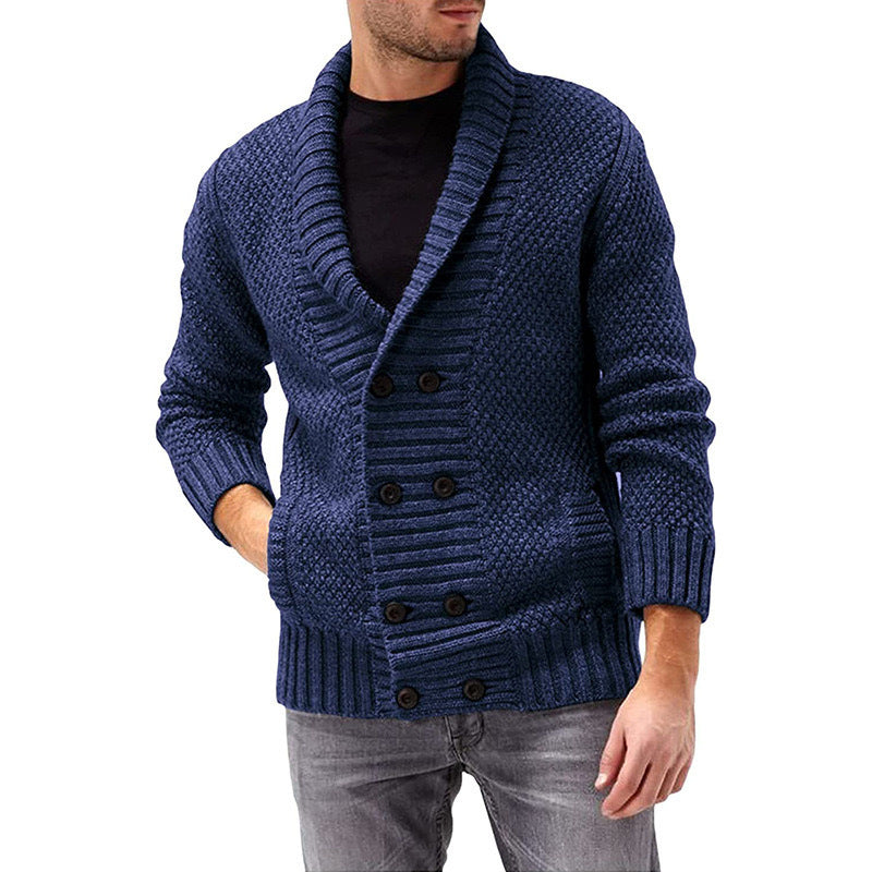 Men's Knitted Cashmere Jumper with Buttons and Pockets | Ideal for Winter