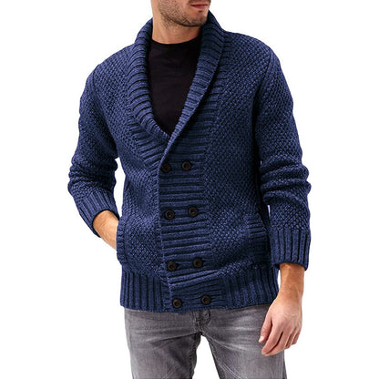 Men's Knitted Cashmere Jumper with Buttons and Pockets | Ideal for Winter