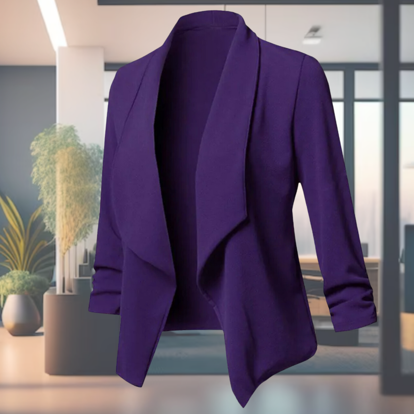 Women's Elegant Solid Color Thin Blazer with Open Front | Perfect for Casual days