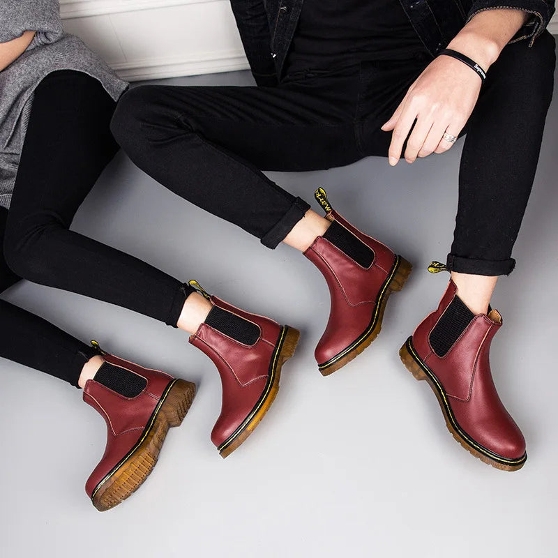 Women's Elegant Leather Boots with Lace-Up Design