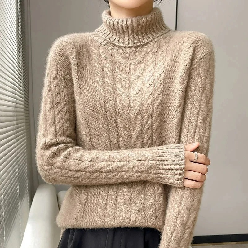 Women's Warm Knitted Cord-Point Cashmere Jumper for Women | Ideal for Winter