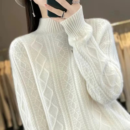 Stylish Cable Knit Turtleneck Jumper for Women | Ideal for winter