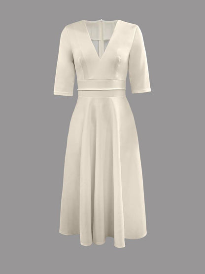 Women's Elegant Lightweight Midi Dress with Flowing Silhouette