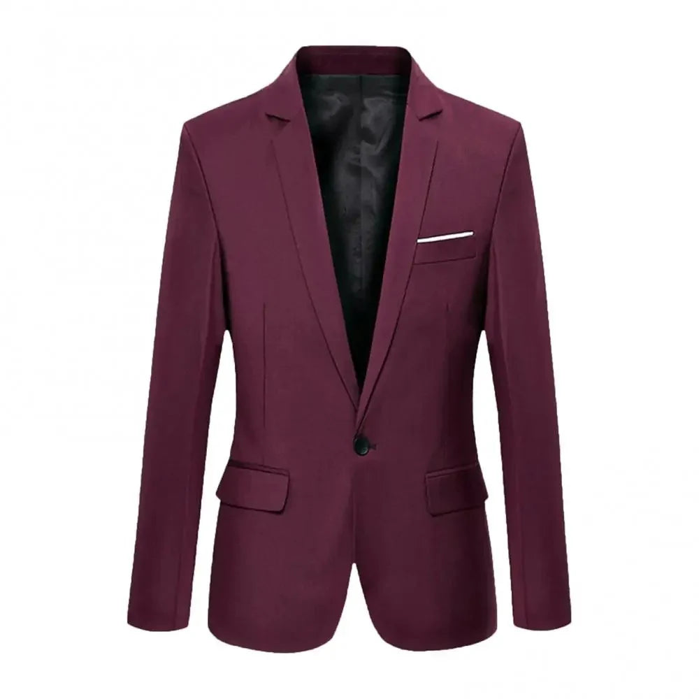 Men's Casual Slim Fit One Button Blazer | Ideal for All Seasons