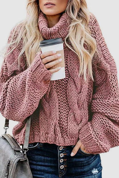 Women's Elegant Knitted Cashmere Turtleneck Jumper in Solid Colour | Ideal for Winter