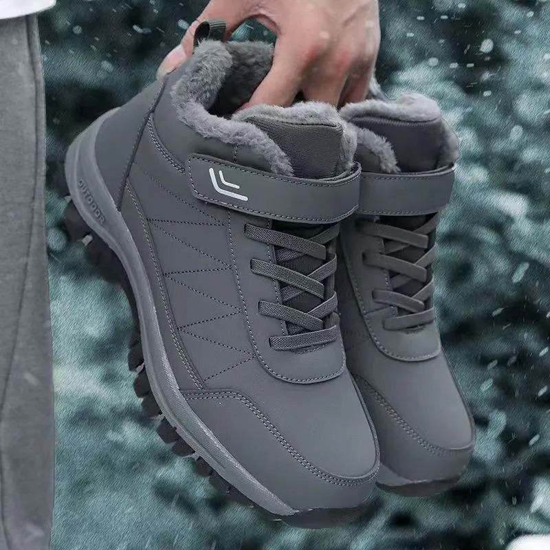 Men's Casual Double Closure Fur Line Winter Boots | Ideal for Winter