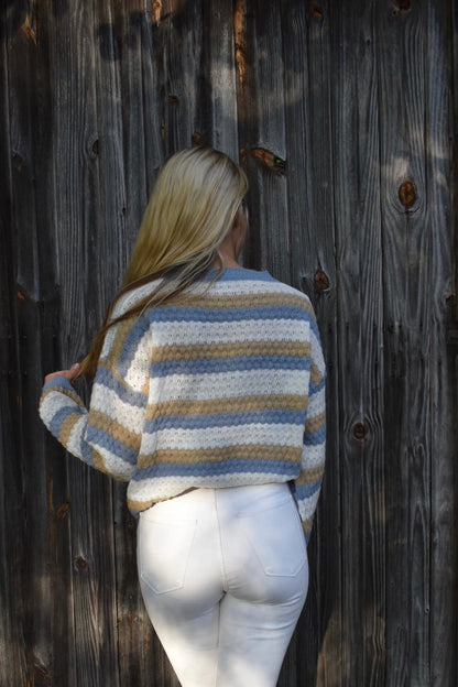 Women's Comfortable Striped Knit Jumper | Ideal for Winter