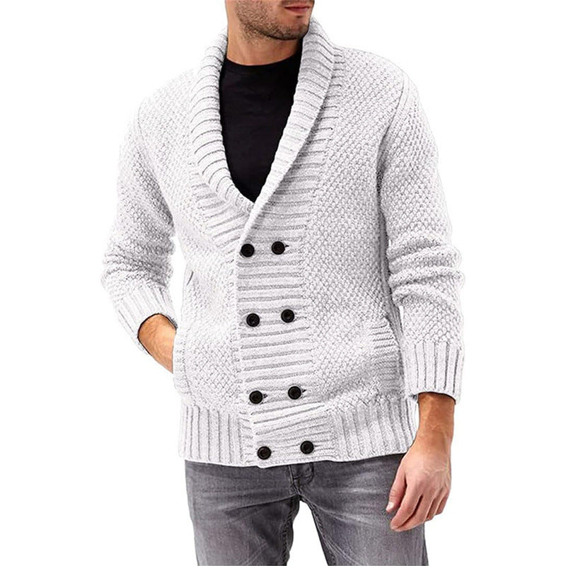 Men's Knitted Cashmere Jumper with Buttons and Pockets | Ideal for Winter