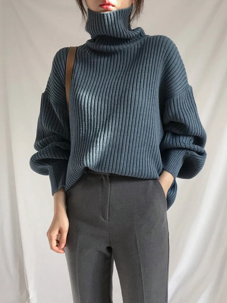 Oversize Thick Lined Turtleneck Jumper for Women |  Ideal for Winter