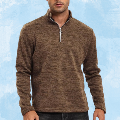 Men's Cozy Half-zip High-neck Jumper | Ideal for Winter