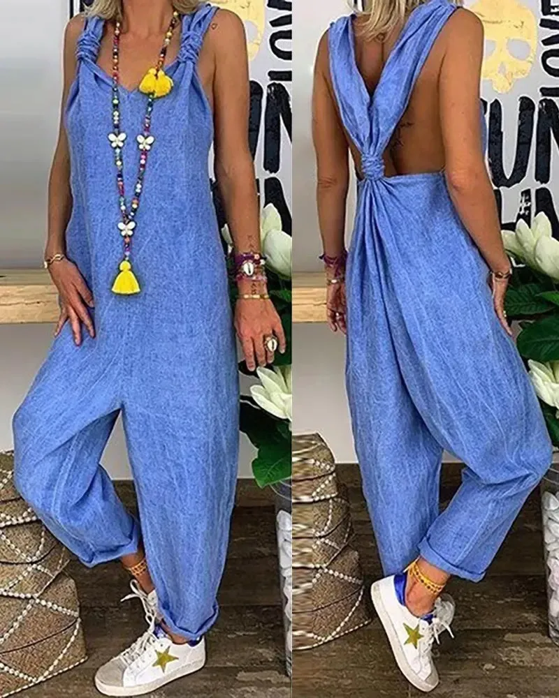 Women's Backless Summer Jumpsuit | Ideal for Summer