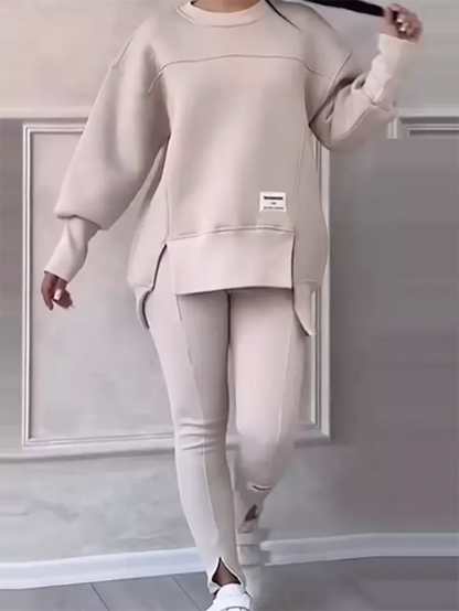 Women's Elegant Jumper with Patcwork and Legging Set | Ideal for Winter